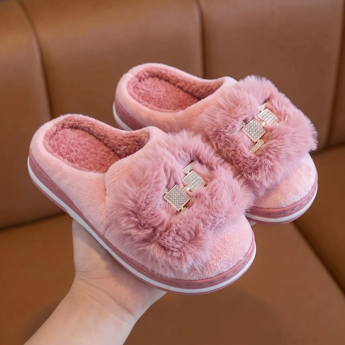 Kids fur shoes