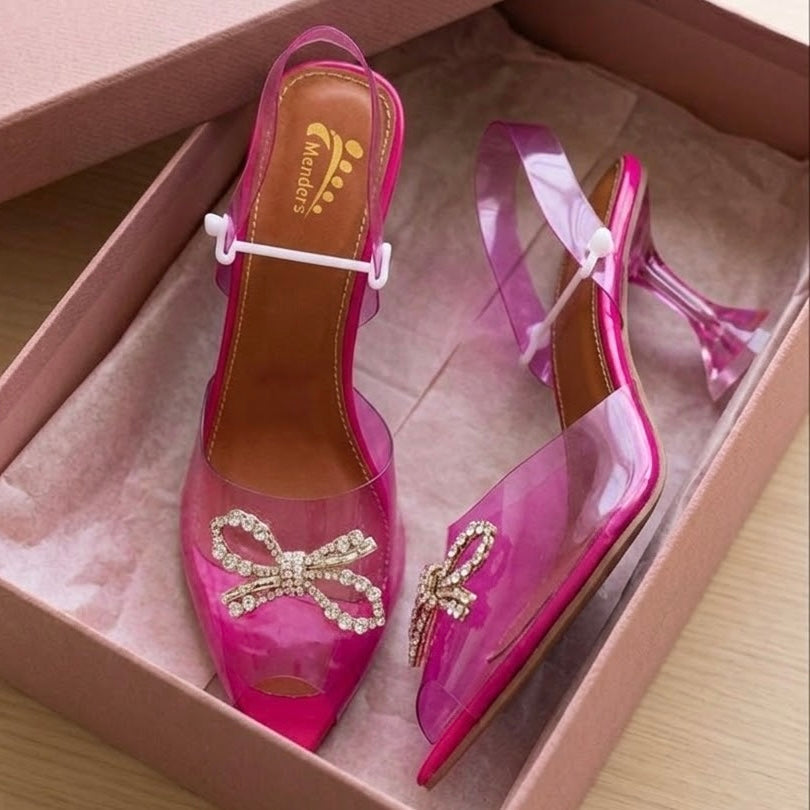 Transparent diamond bow-R39-3