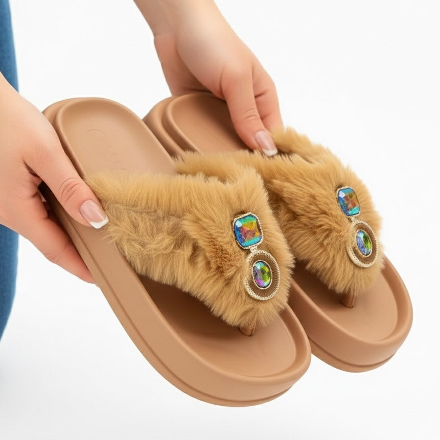 M0859 fur slipper