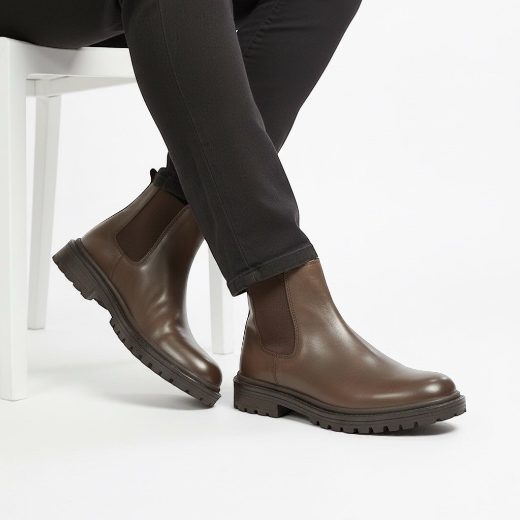 brown leather long
