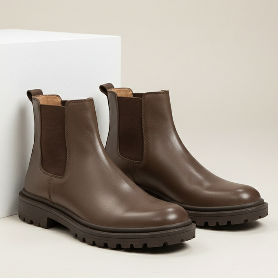brown leather long