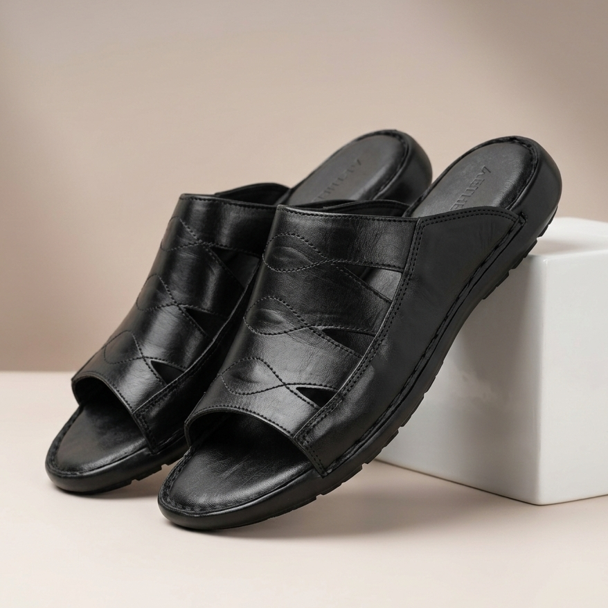 Men03 leather slipper