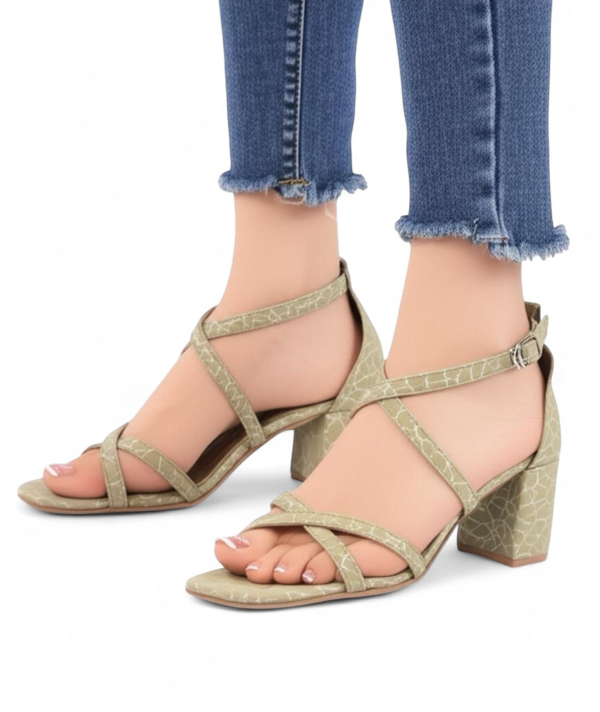 Cross strap heel-R14-1
