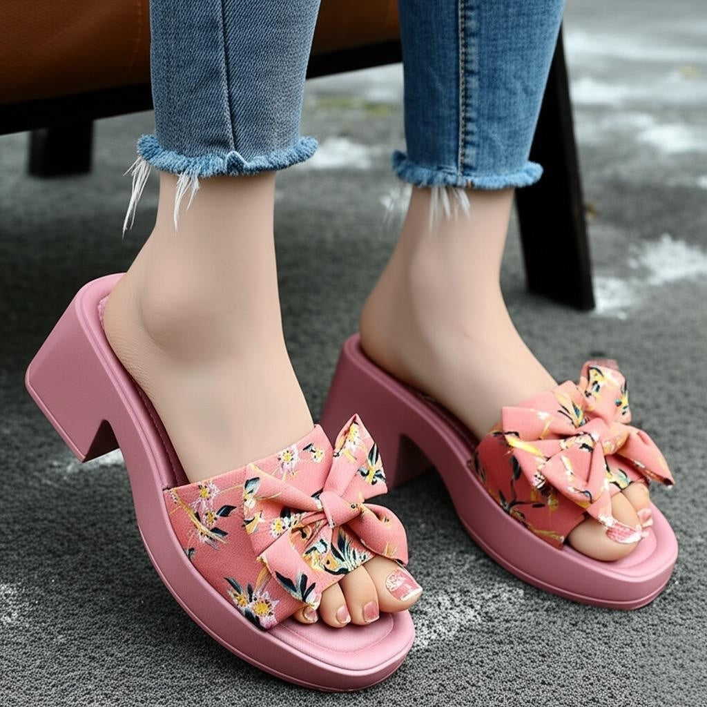 Silk block heel