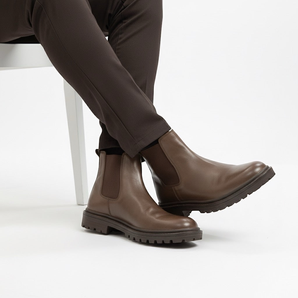 brown leather long