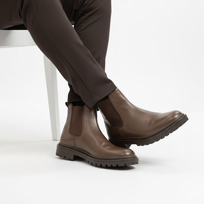 brown leather long