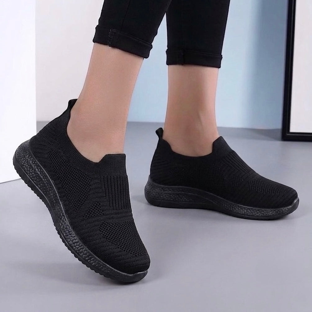 Black fabric shoes
