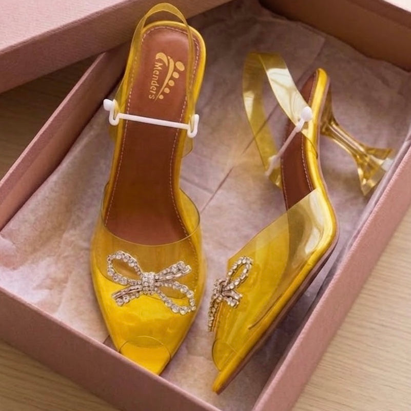 Transparent diamond bow-R39-3