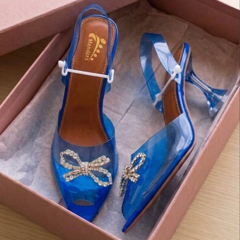 Transparent diamond bow-R39-3