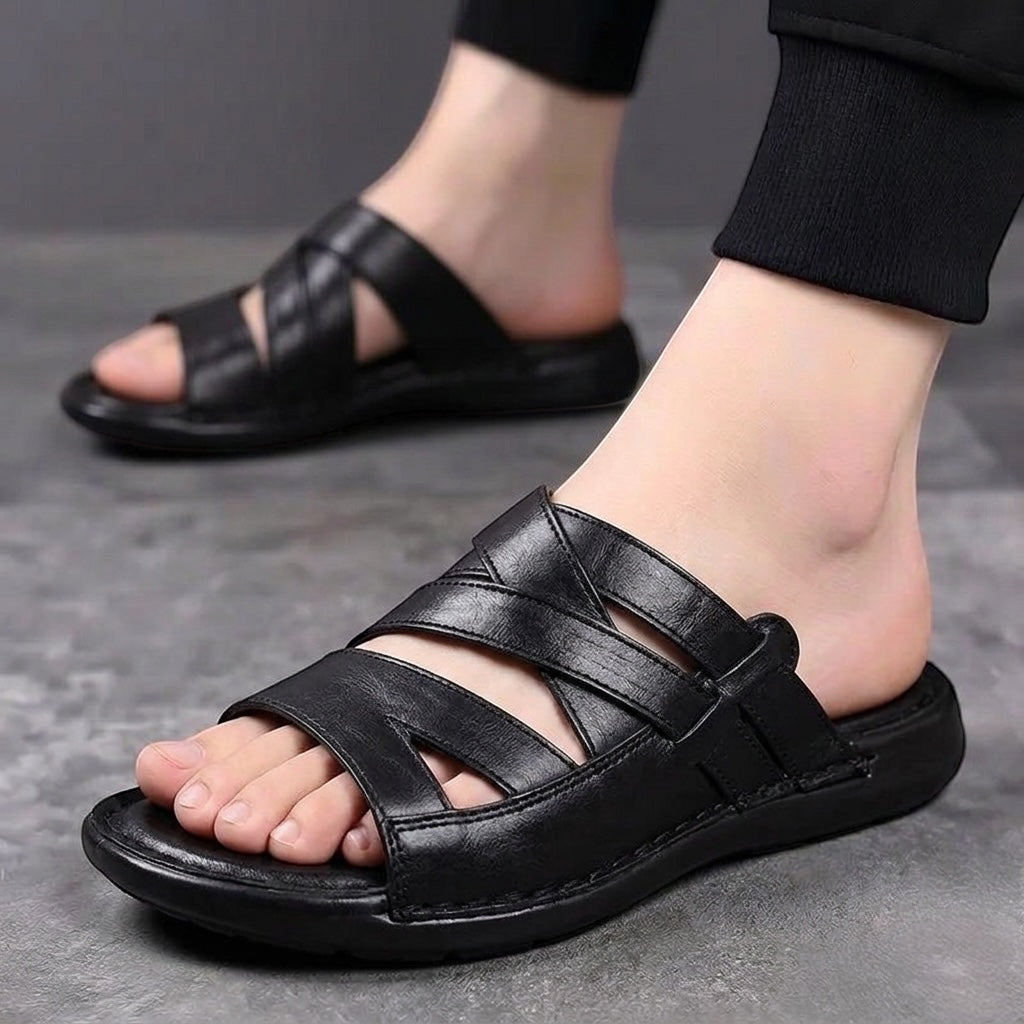 Men01 leather slipper
