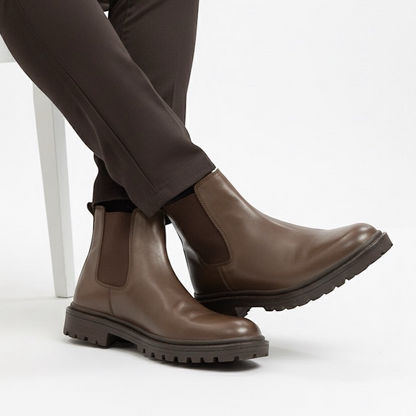 brown leather long