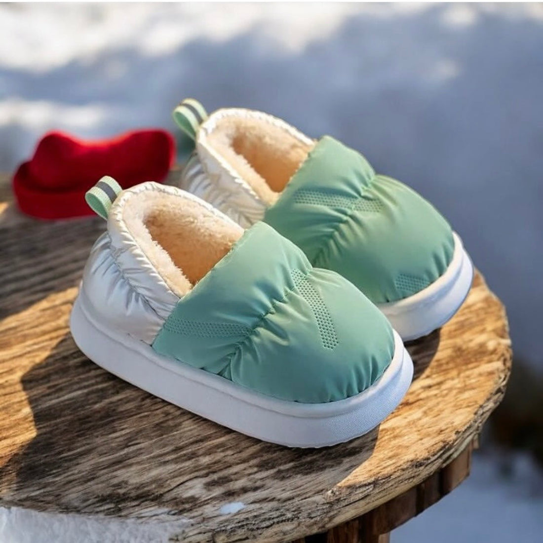 Kids fur shoes