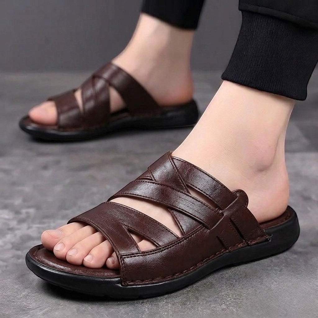 Men01 leather slipper