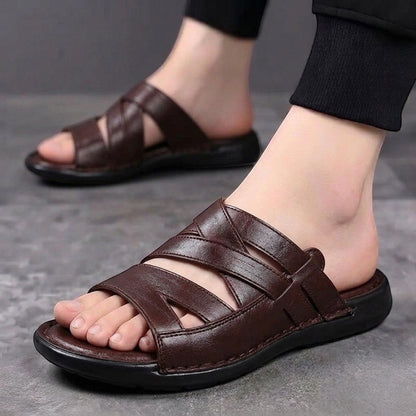 Men01 leather slipper