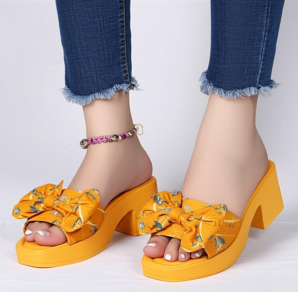 Silk block heel