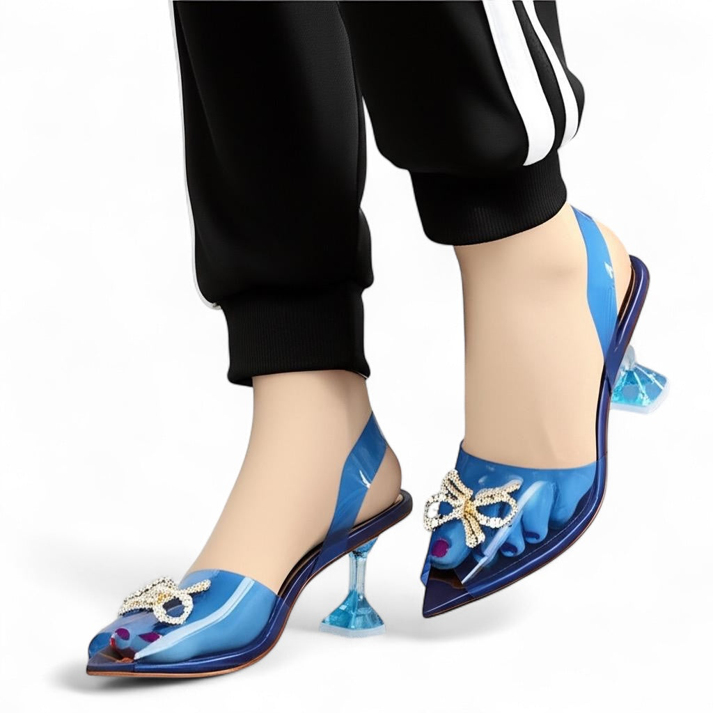 Transparent diamond bow-R39-3