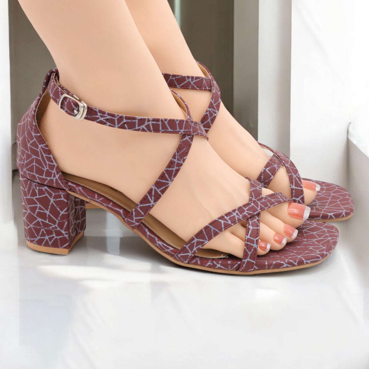Cross strap heel-R14-1