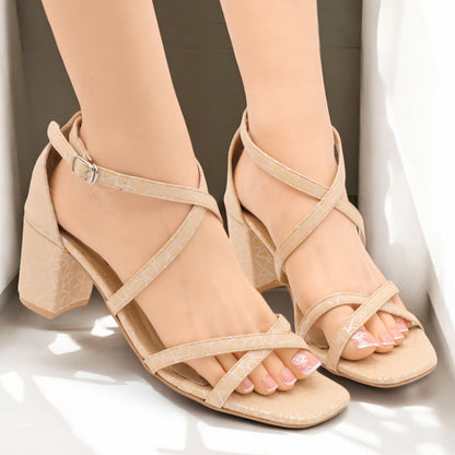Cross strap heel-R14-1