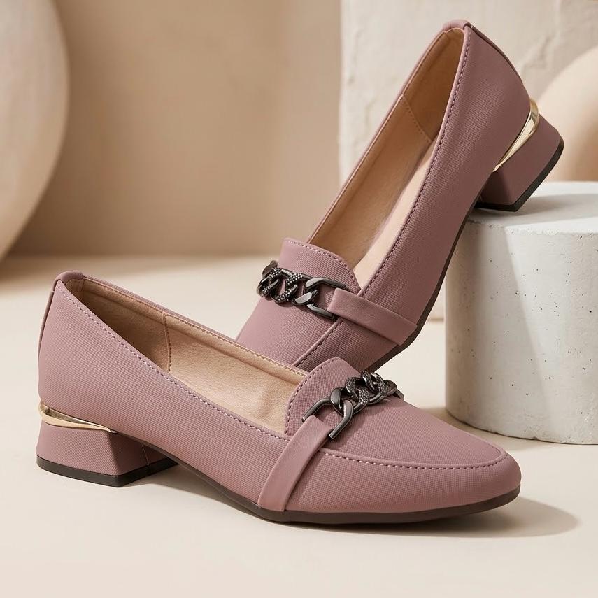 Purple block heel