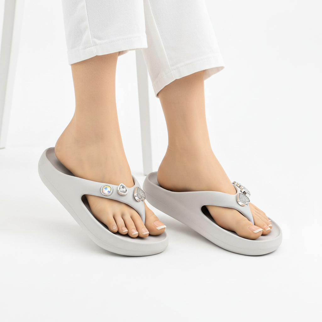 Heart pearl flipflop